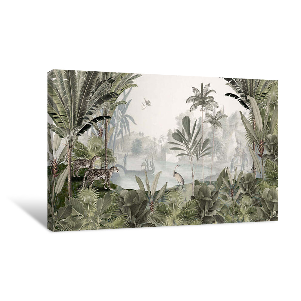 Leopard Landscape Green Canvas Wrap