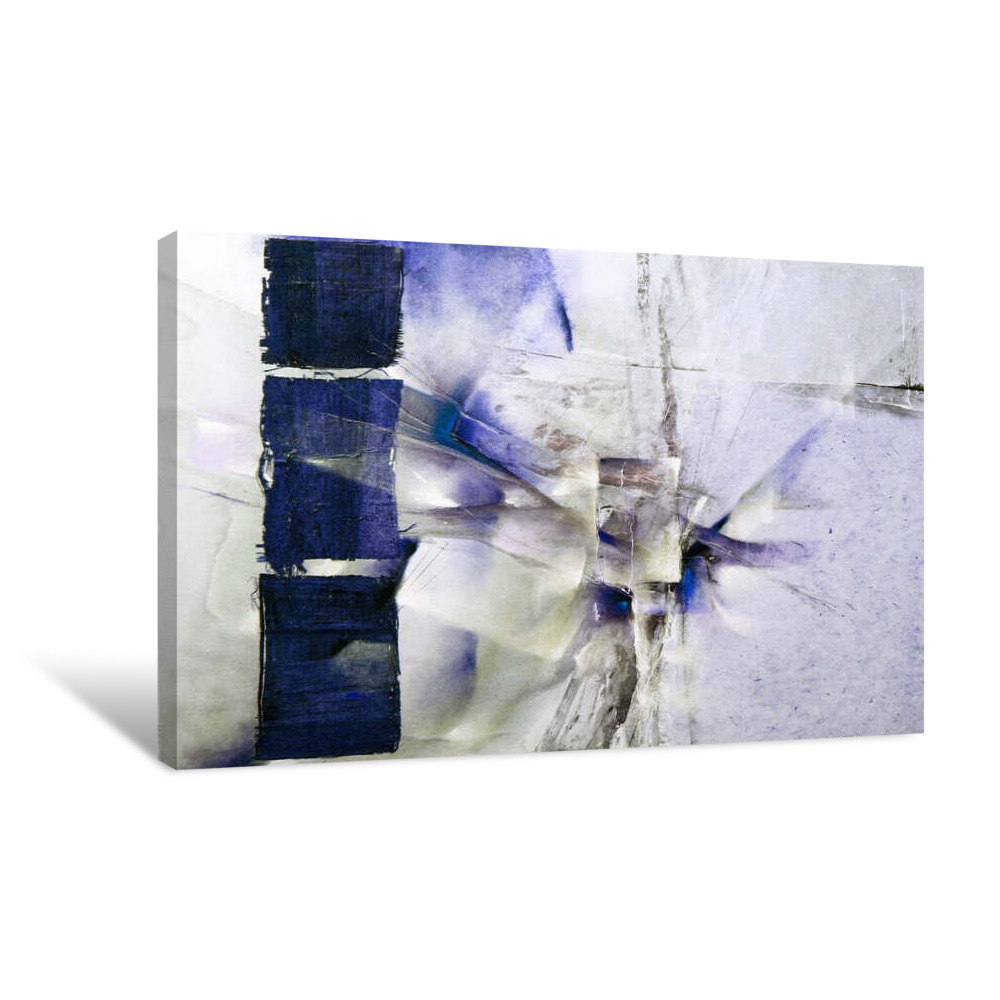 White Composition With a Little Bit of Purple Canvas Wrap