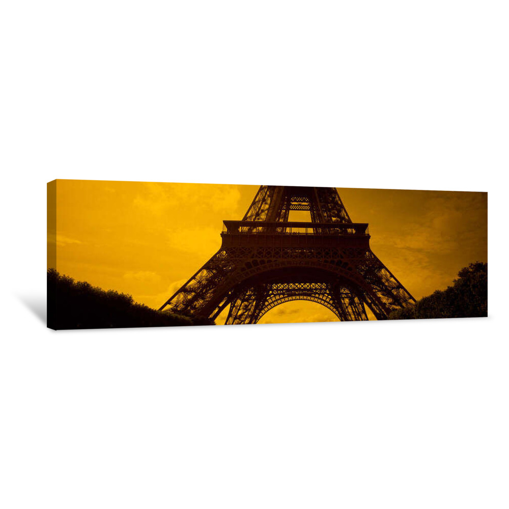 Low Angle View Of A Tower, Eiffel Tower, Champ De Mars, Paris, Ile-De-France, France Canvas Wrap