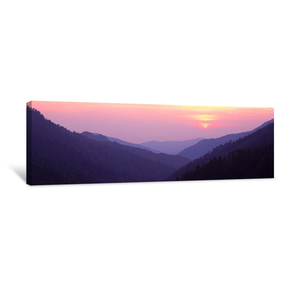 Silhouette Of Mountains At Sunset, Great Smoky Mountains, Great Smoky Mountains National Park, Tennessee, USA Canvas Wrap