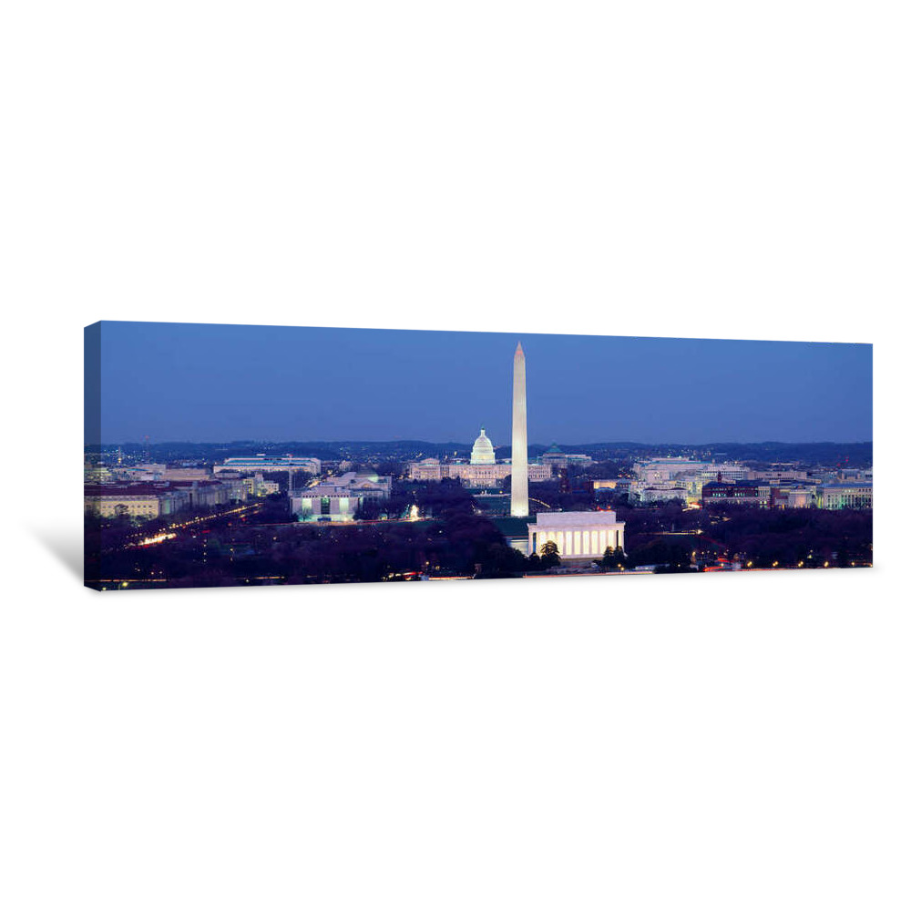 High Angle View Of A City, Washington DC, USA Canvas Wrap