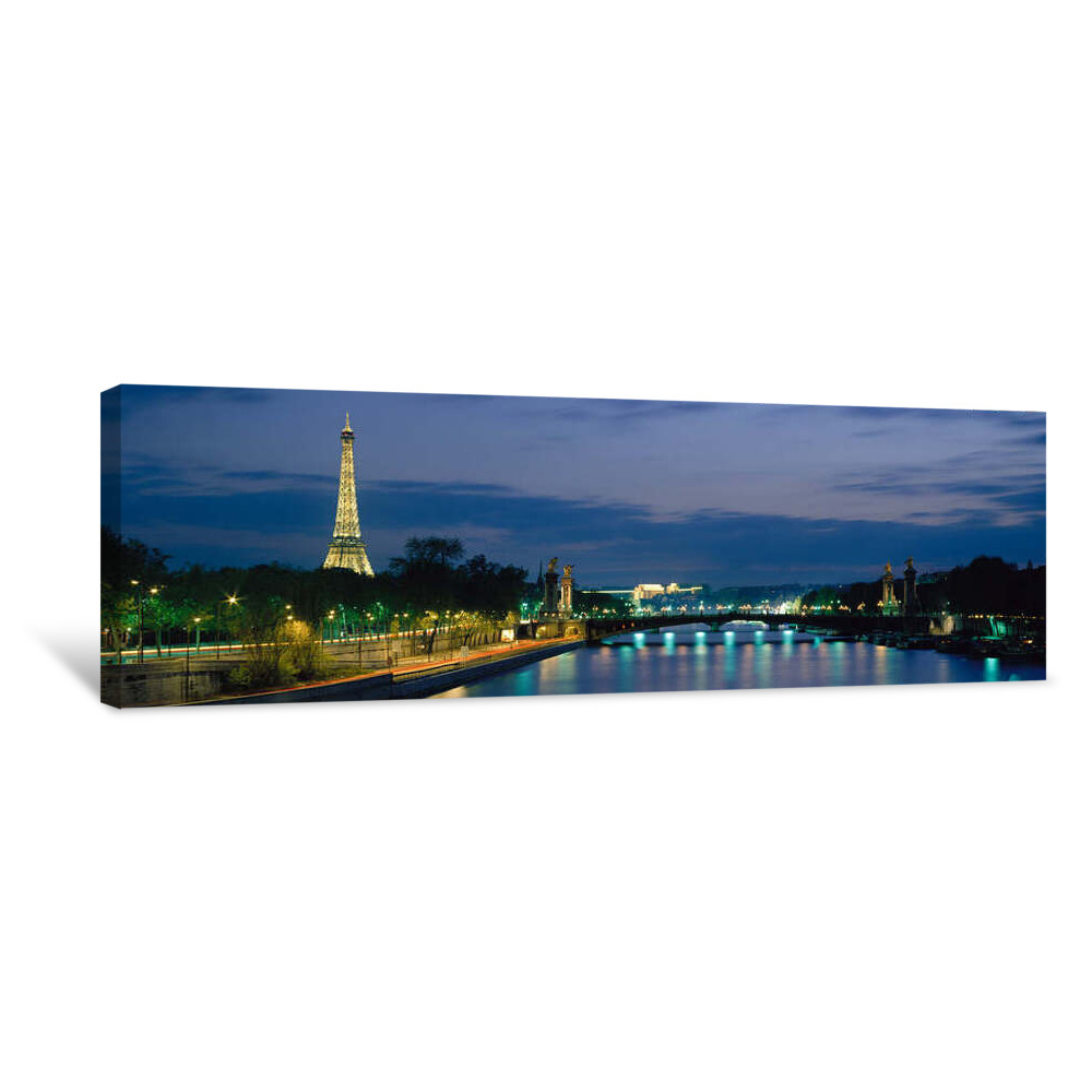 France, Paris, Eiffel Tower , Seine River Canvas Wrap