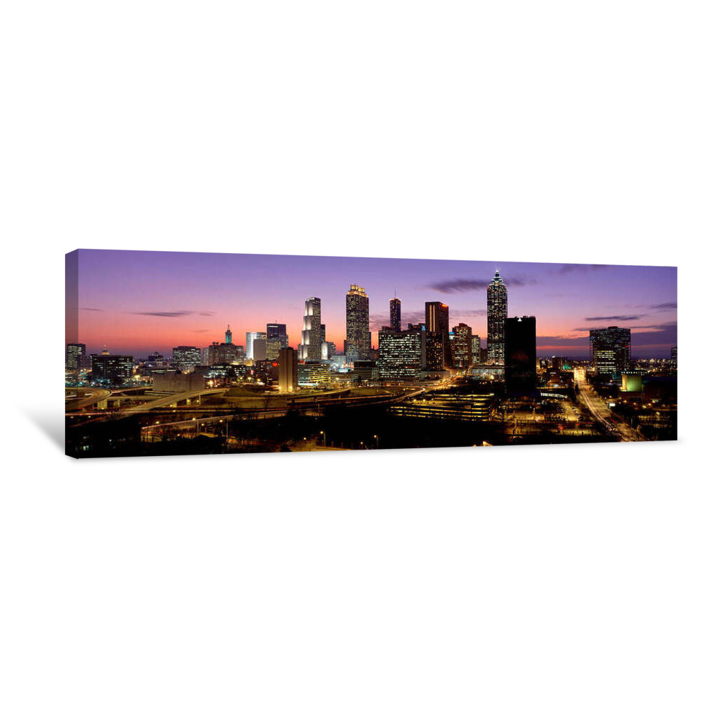 Skyline At Dusk, Cityscape, Skyline, City, Atlanta, Georgia, USA Canvas Wrap