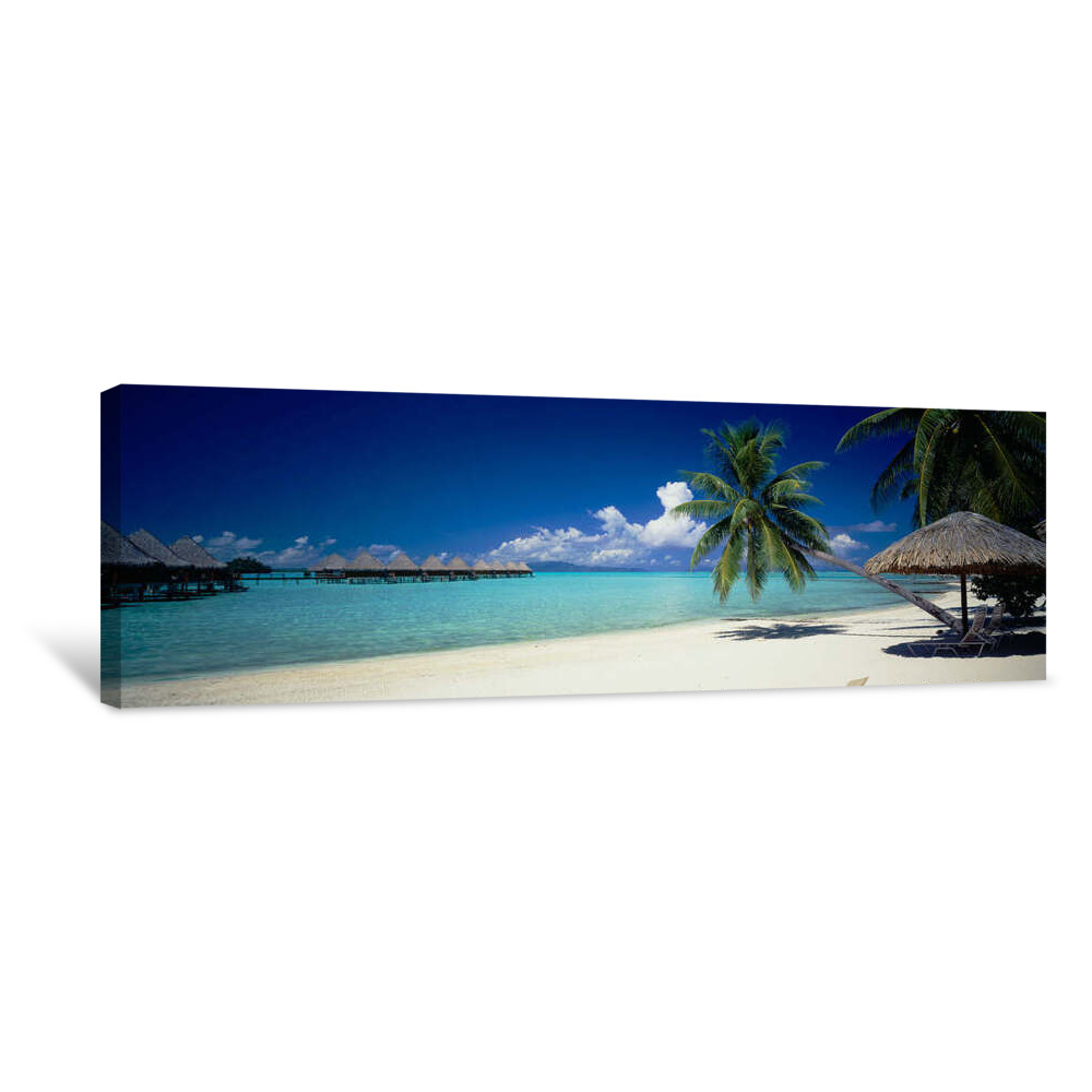 Palm Trees Moana Beach Bora Bora Island Canvas Wrap