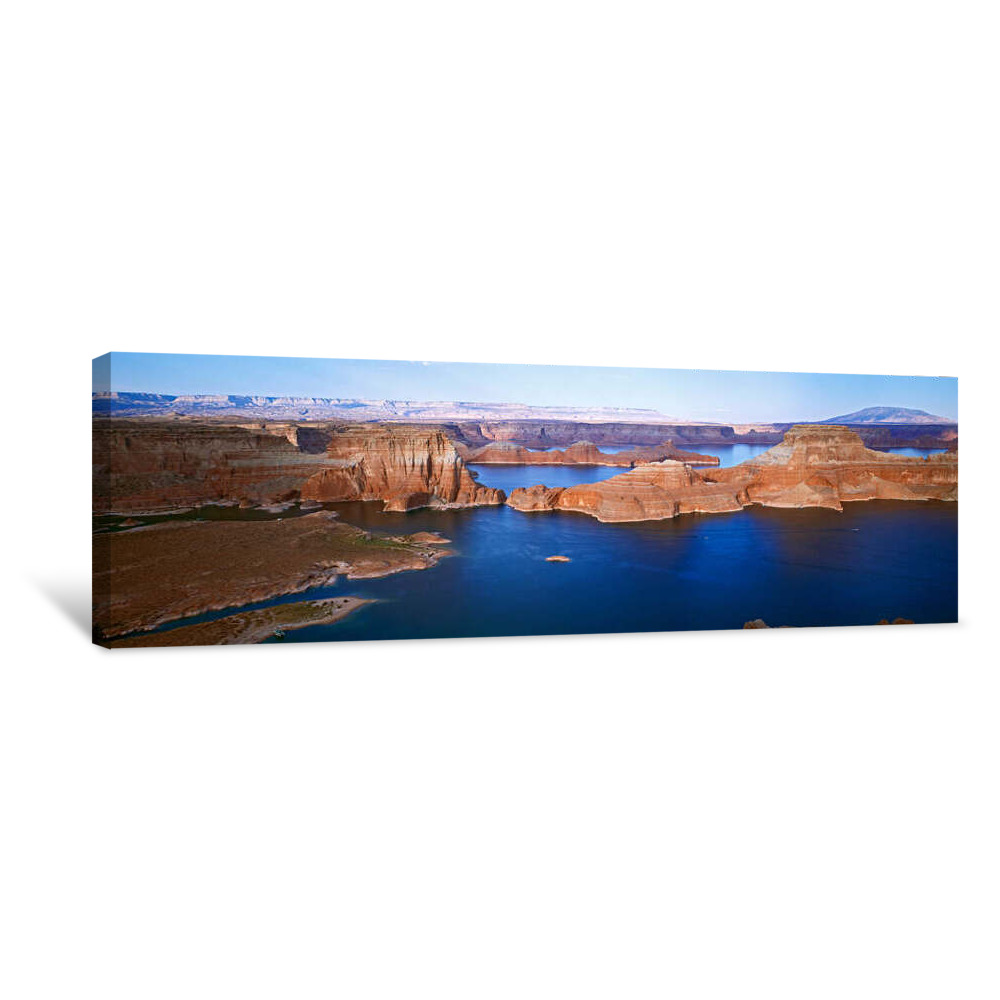 High Angle View Of A Lake In A Canyon, Lake Powell, Glen Canyon National Recreation Area, Arizona, USA Canvas Wrap
