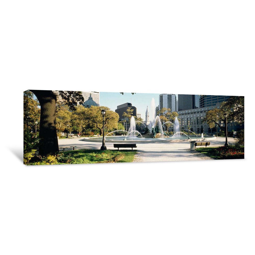 Fountain In A Park, Swann Memorial Fountain, Logan Circle, Philadelphia, Philadelphia County, Pennsylvania, USA Canvas Wrap