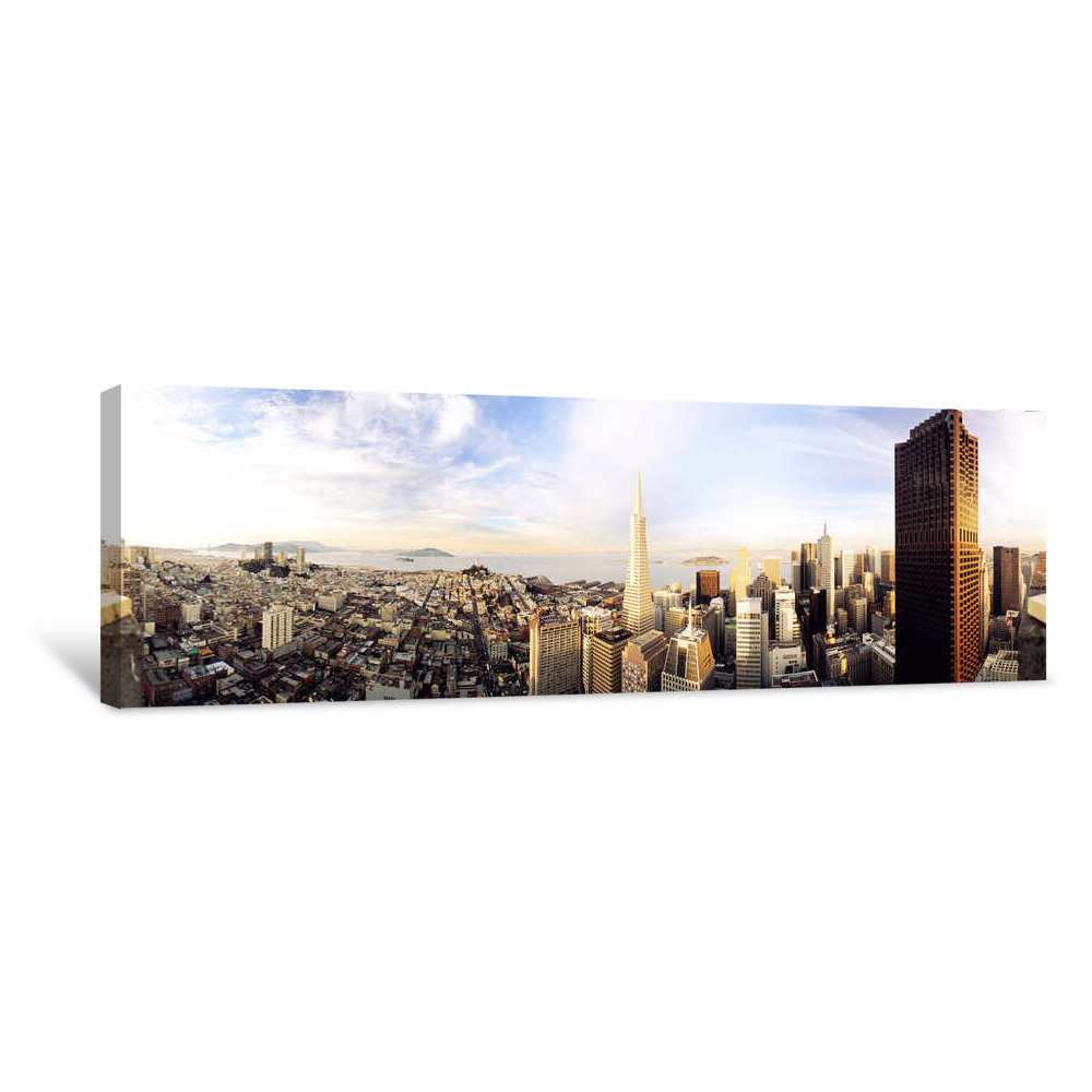 High Angle View Of A City, Transamerica Building, San Francisco, California, USA Canvas Wrap