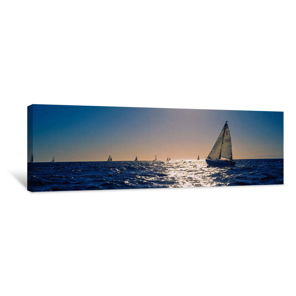 Sailboats In The Ocean, California, USA Canvas Wrap