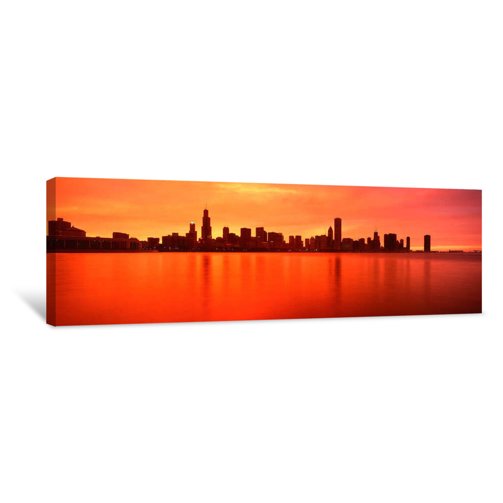 USA, Illinois, Chicago, Sunset Canvas Wrap