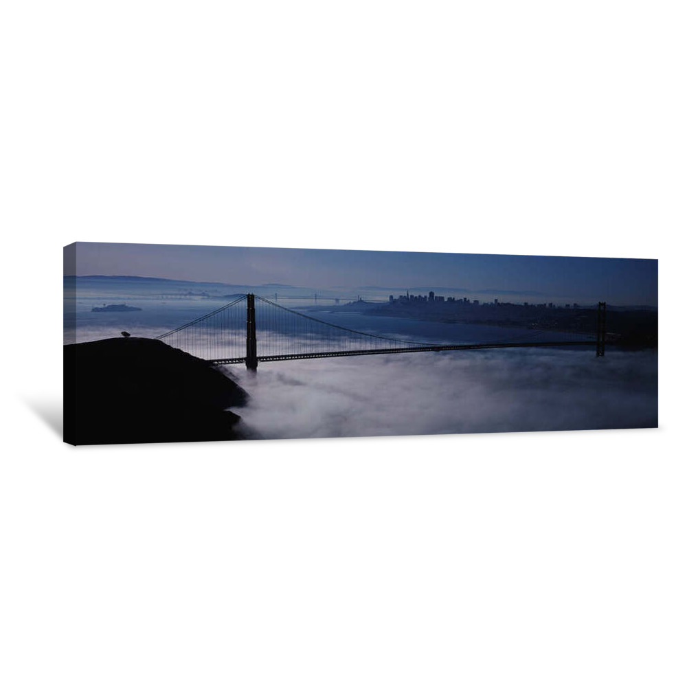 USA, California, San Francisco, Fog Over Golden Gate Bridge Canvas Wrap