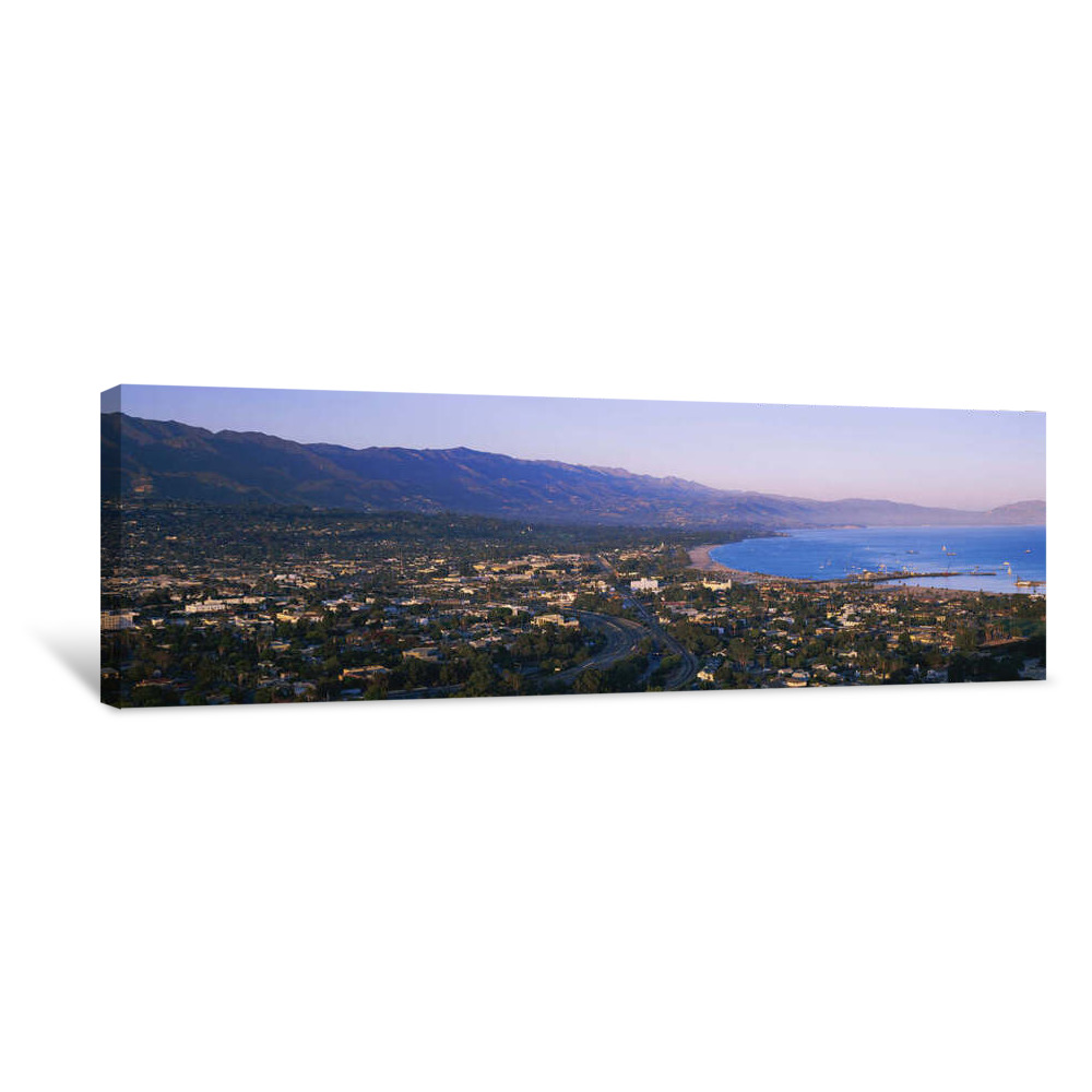 High Angle View Of A Town, Highway 101, Santa Ynez, Santa Barbara, California, USA Canvas Wrap
