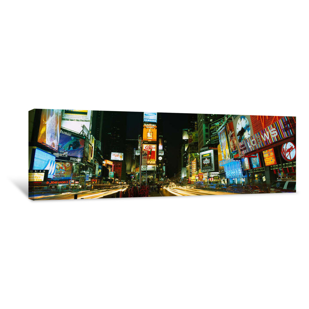 Neon Boards In A City Lit Up At Night, Times Square, New York City, New York State, USA Canvas Wrap