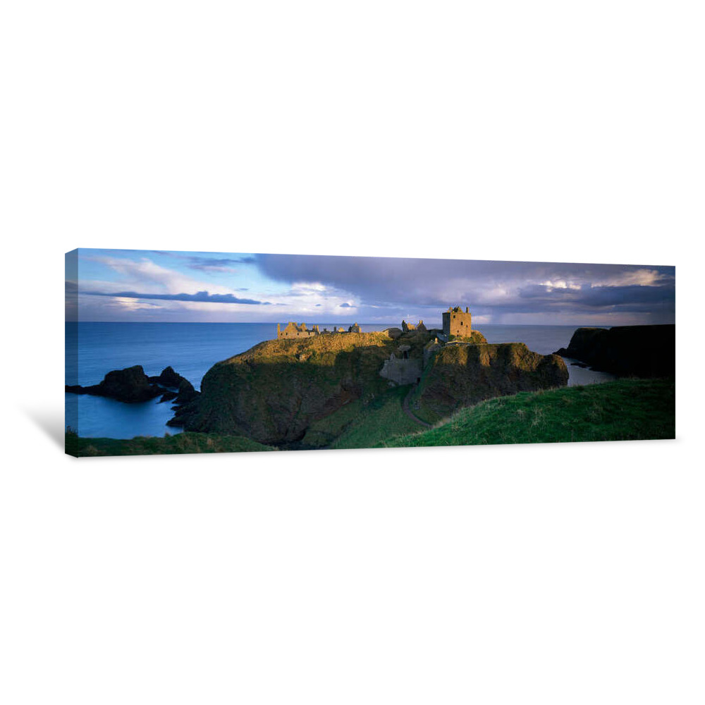 High Angle View Of A Castle, Dunnottar Castle, Grampian, Stonehaven, Scotland Canvas Wrap