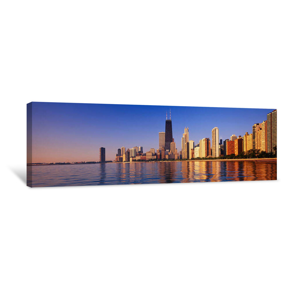Skyscrapers At The Waterfront, Chicago, Illinois, USA - Canvas Wrap