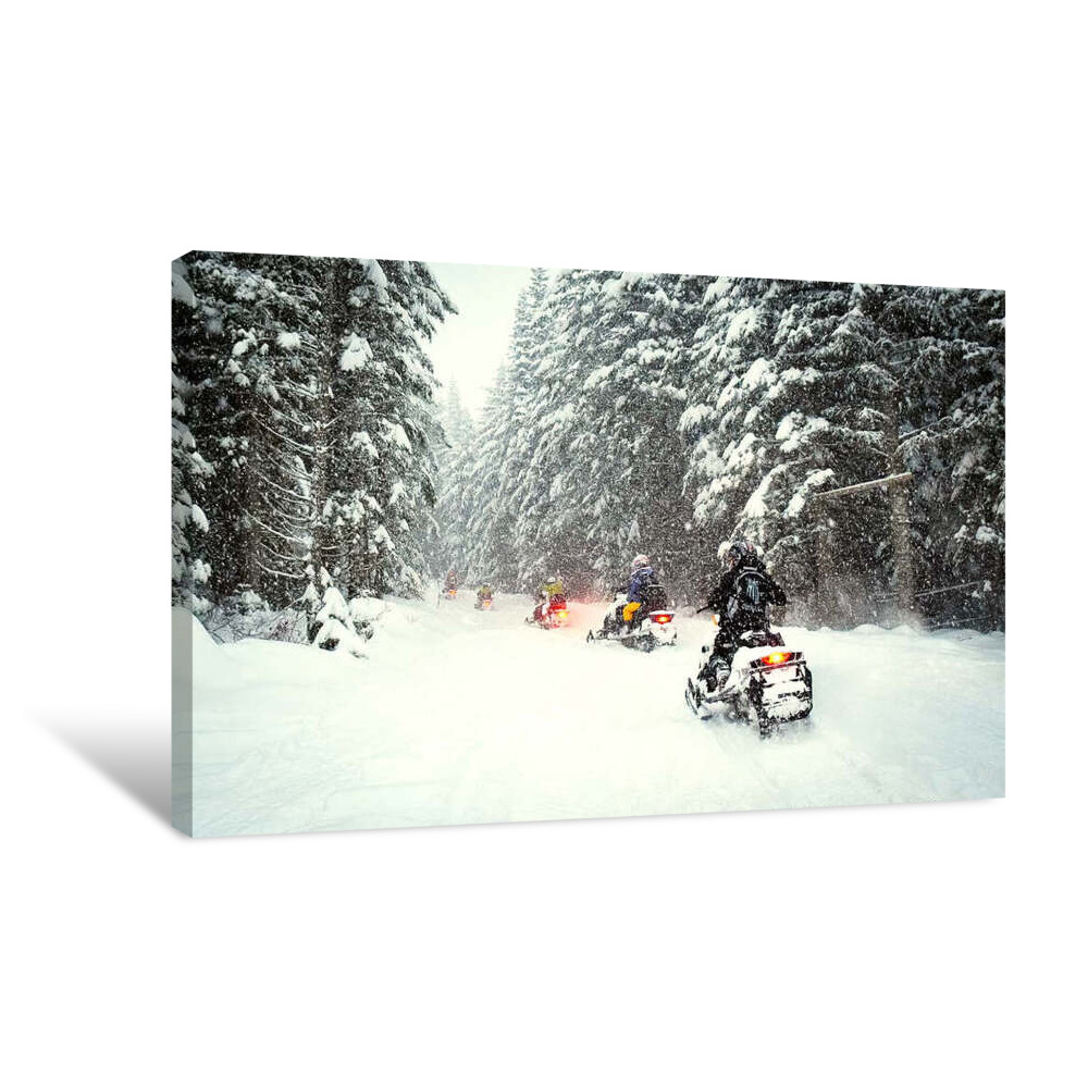 Winter Snow Mobile Canvas Wrap