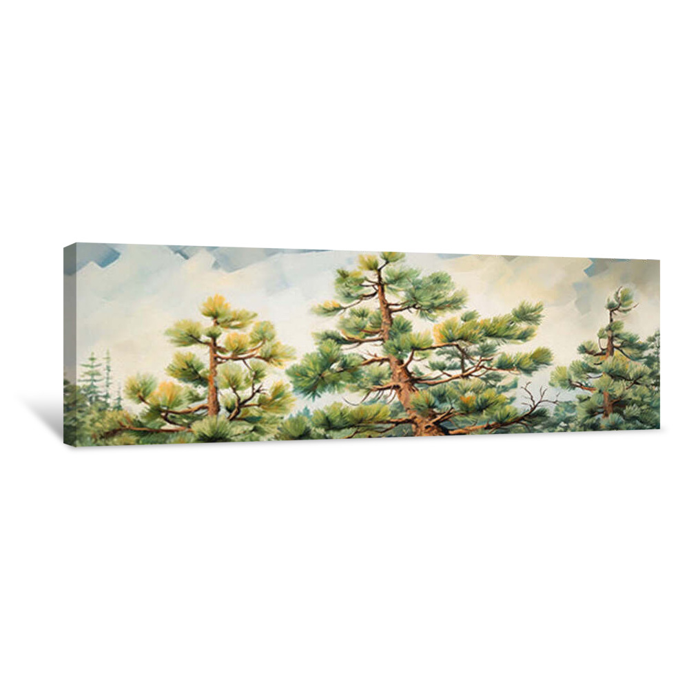 Oil Painted Pine Trees Canvas Wrap