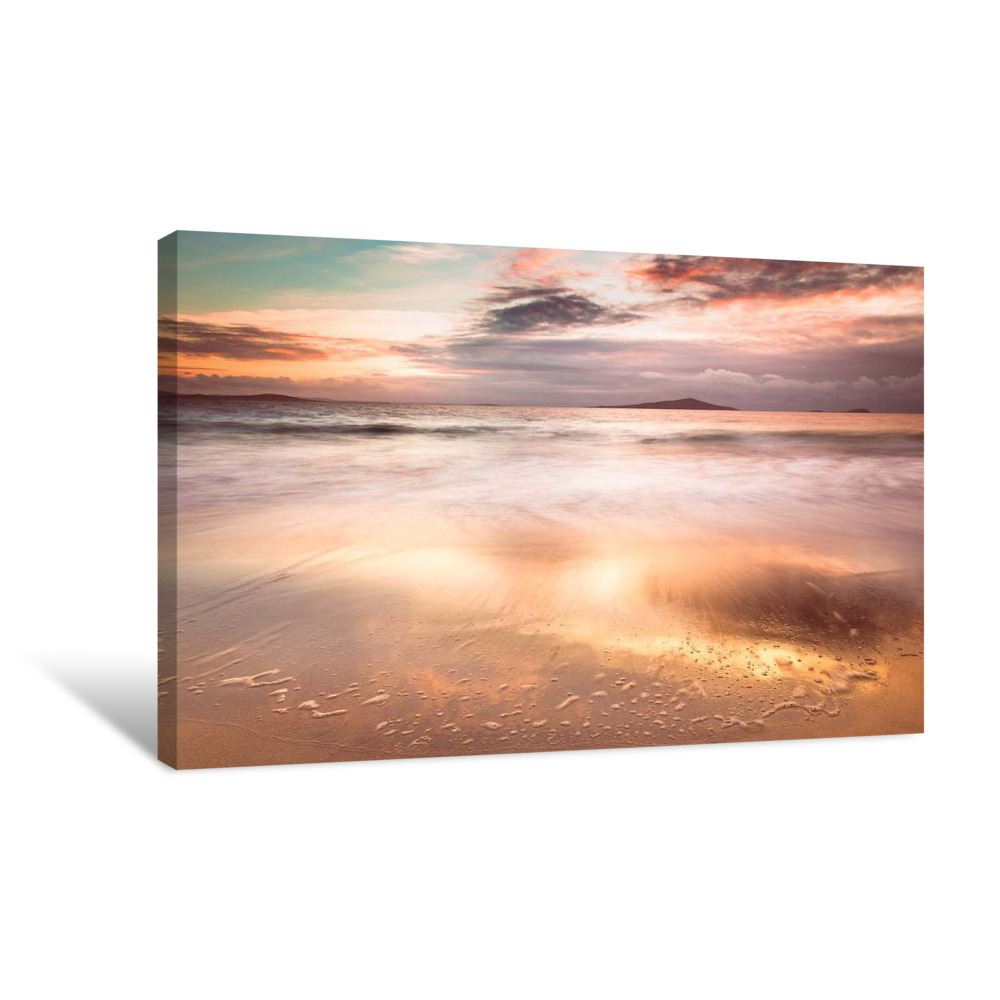 Golden Sunset Over Pabbay Canvas Wrap