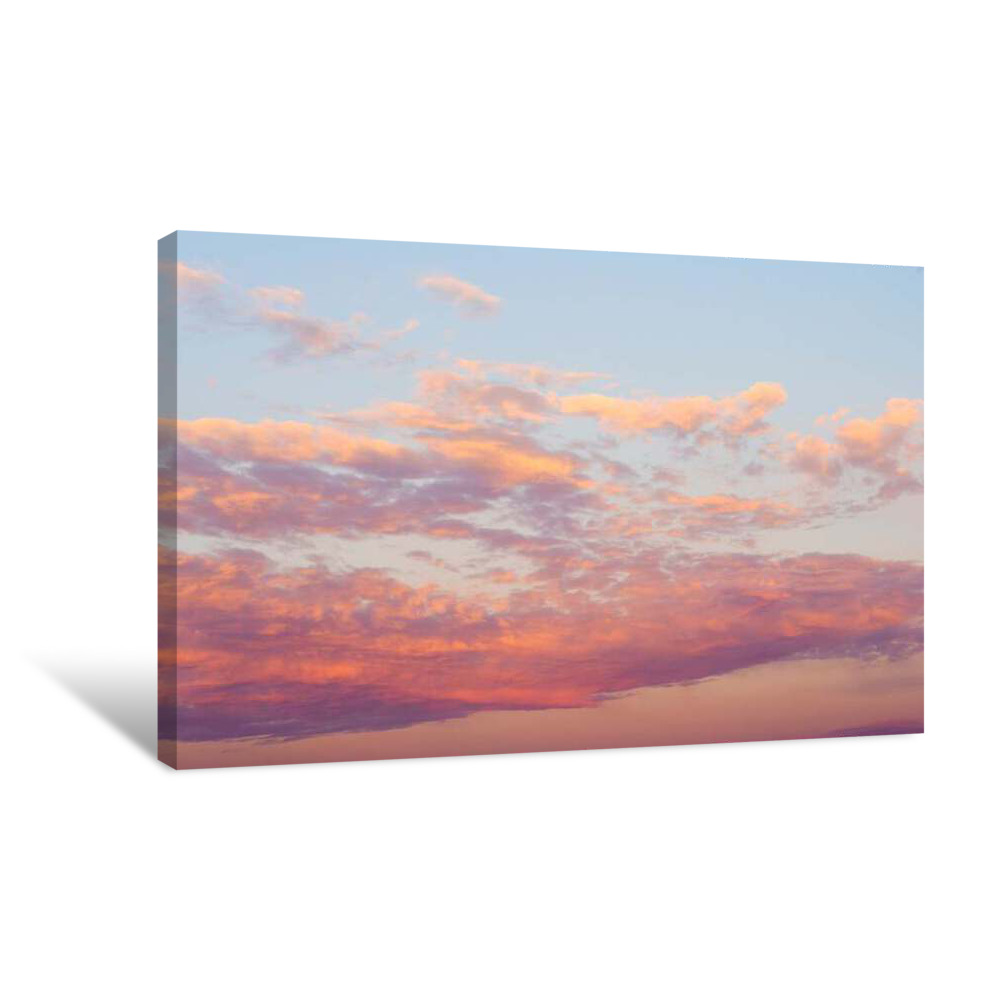 Pink Cloudy Sky Canvas Wrap