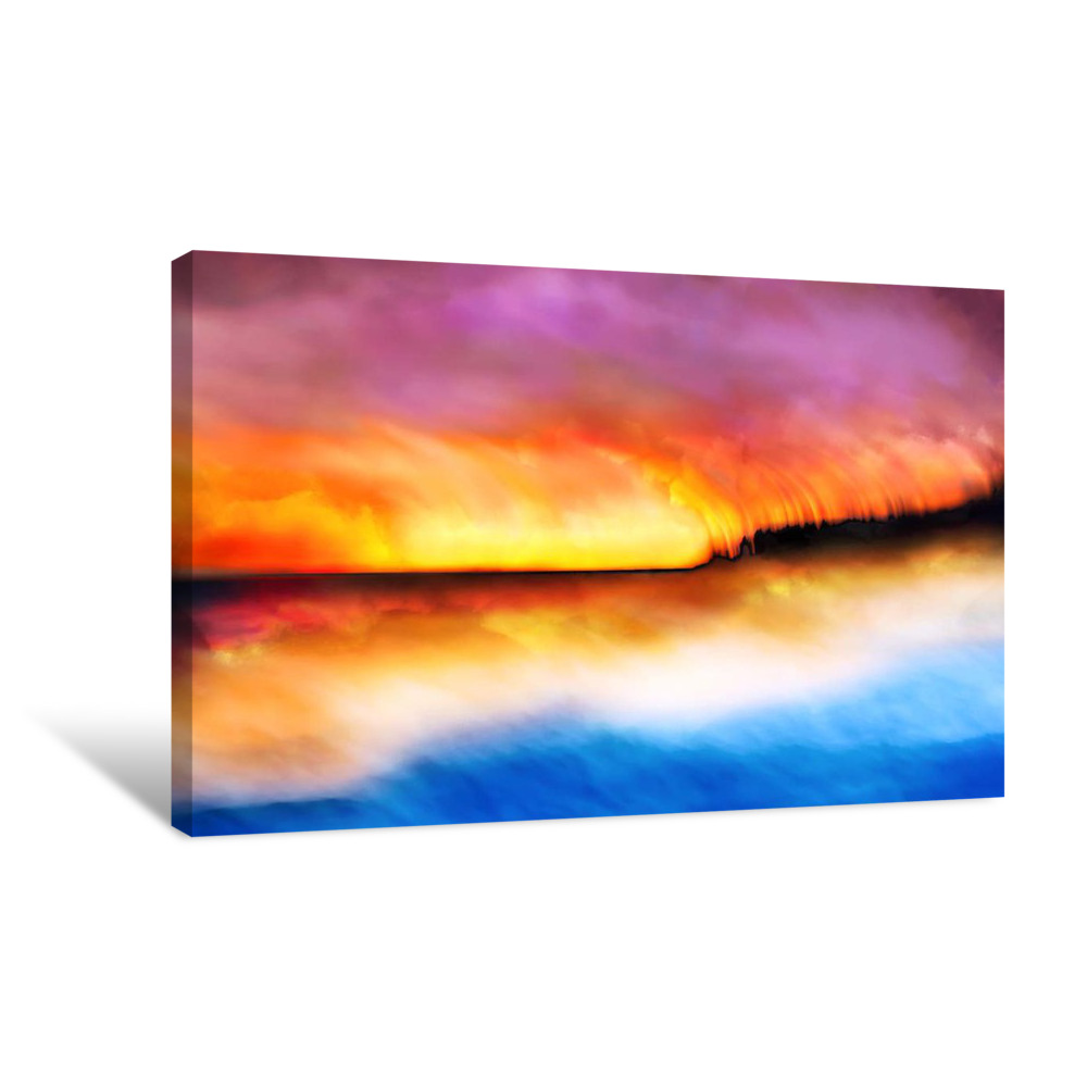 French Beach Sunset Canvas Wrap