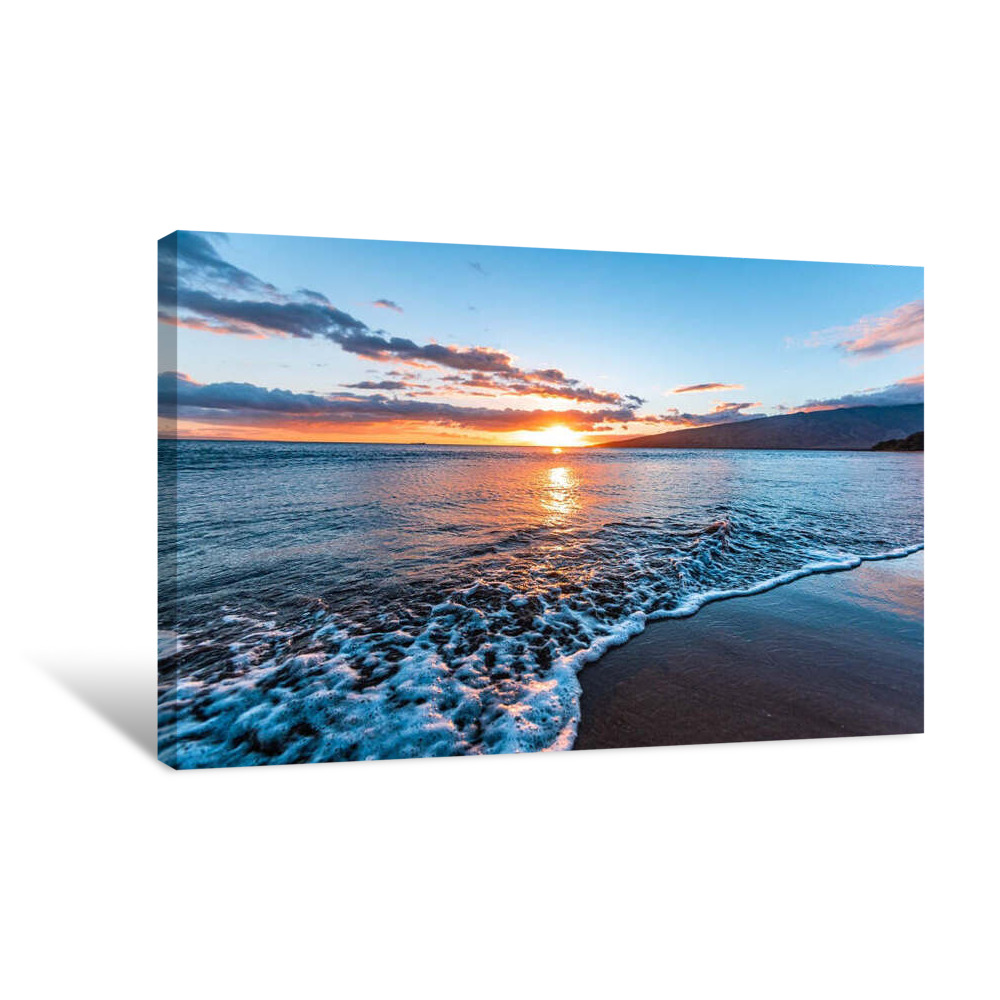 Maui Beach Sunset Canvas Wrap