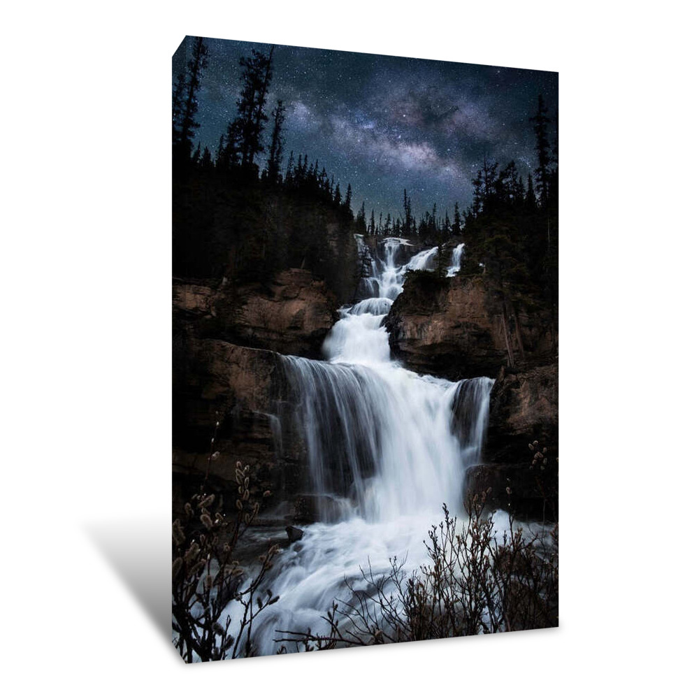 Milky Way Waterfall Canvas Wrap