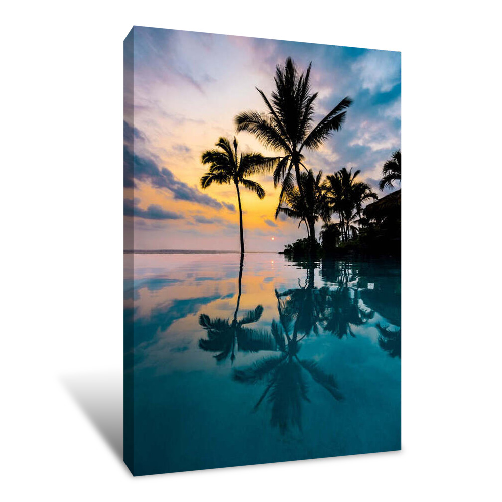 Palm Tree Reflection Canvas Wrap