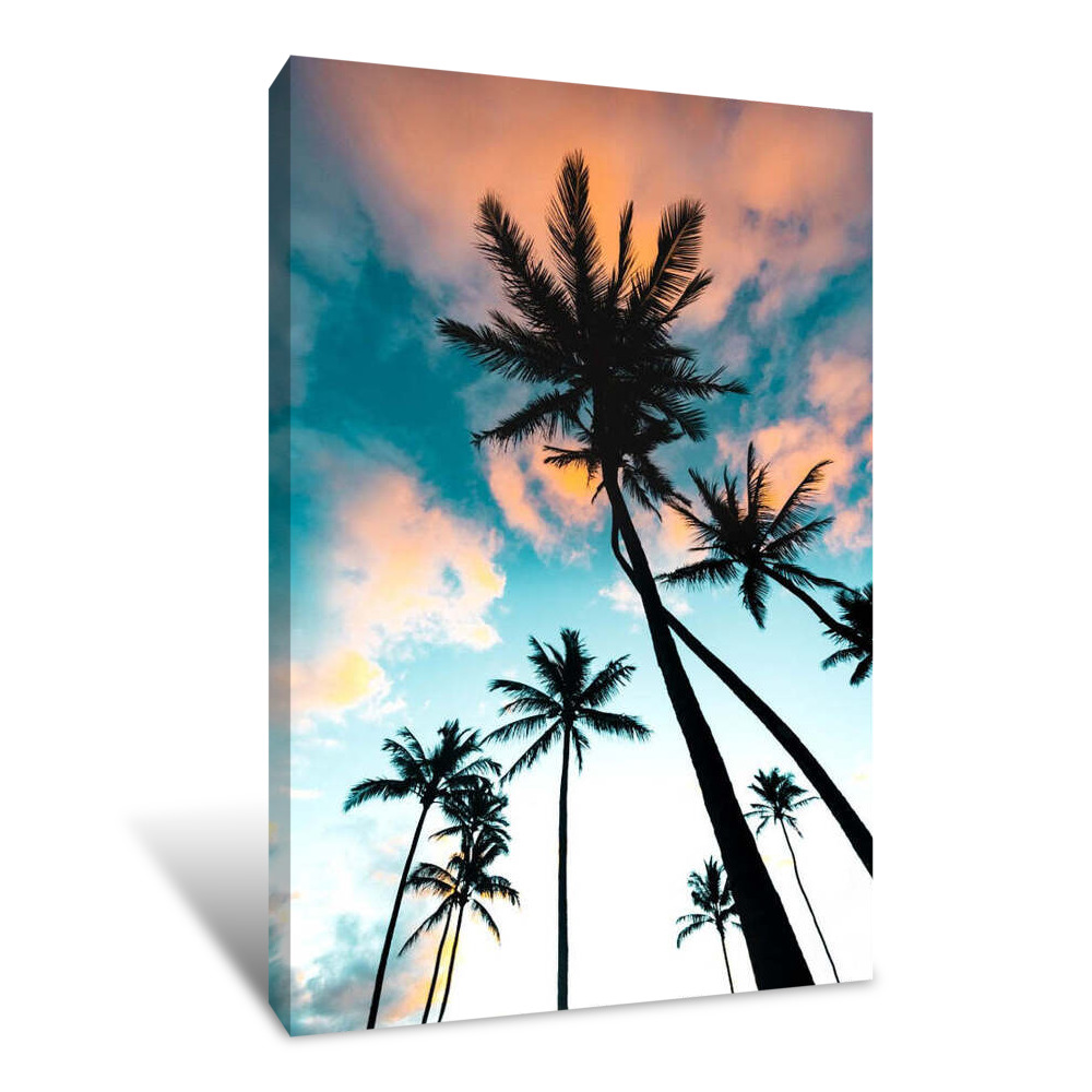 Palm Tree Sunrise Canvas Wrap