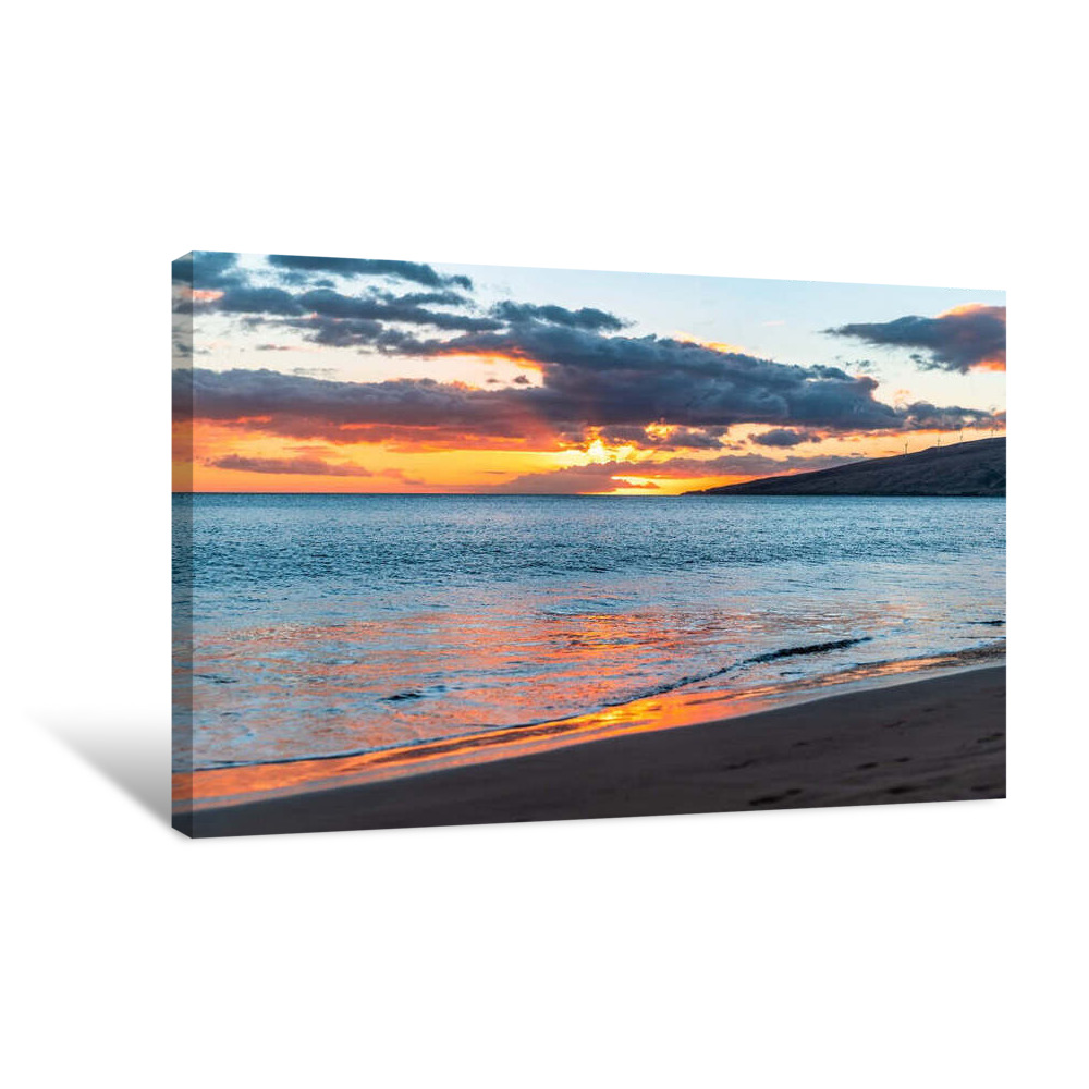 Sunset Over The Beach Canvas Wrap