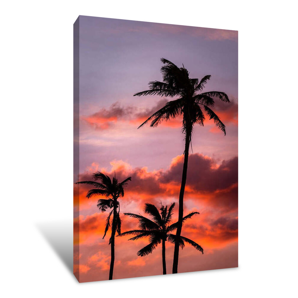 Palm Trees at Sunset Canvas Wrap