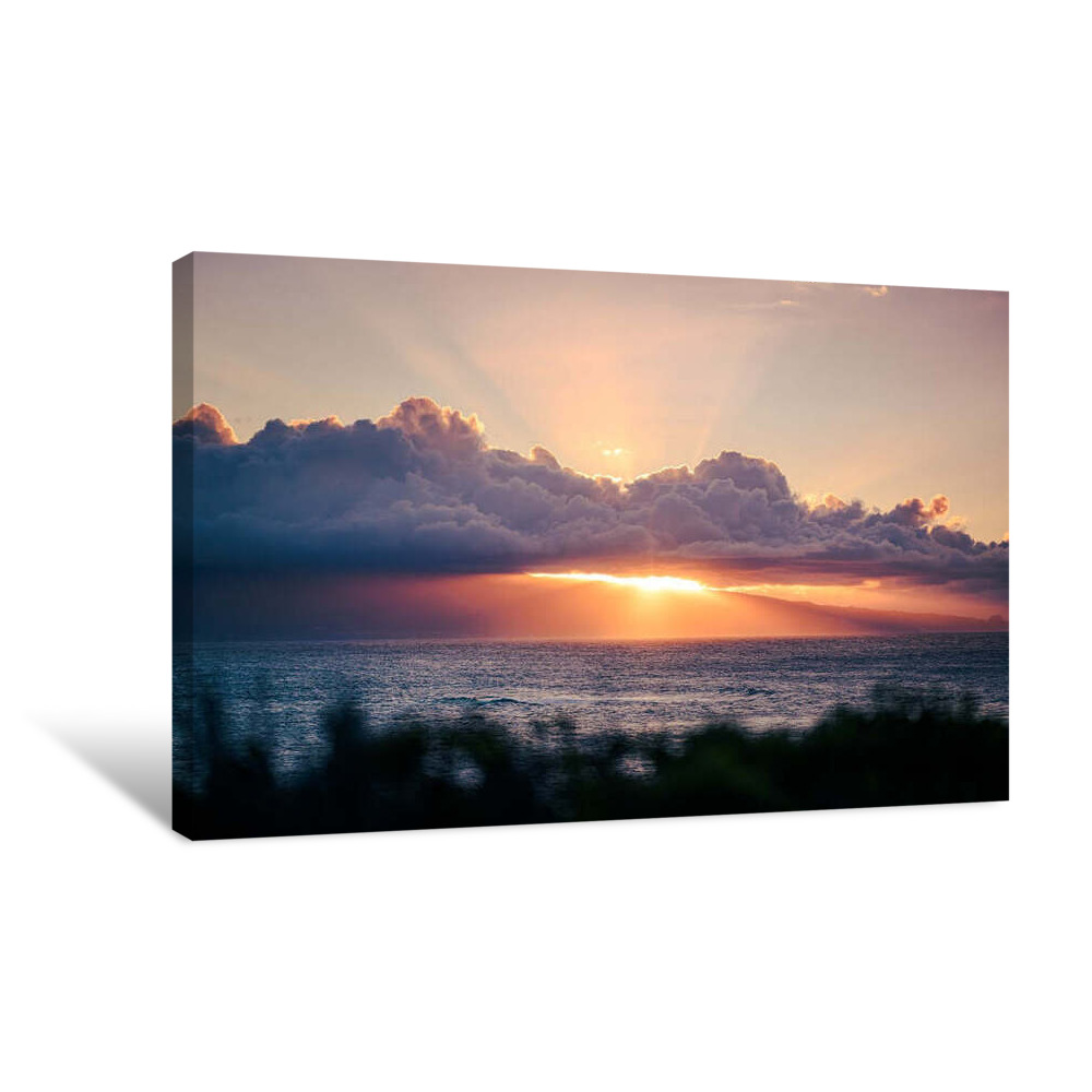 Sunset Over The Ocean Canvas Wrap