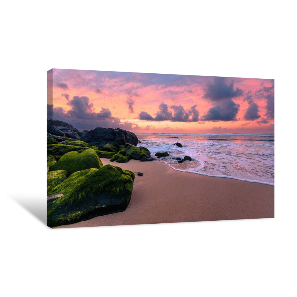 Maui Pink Sunset Canvas Wrap