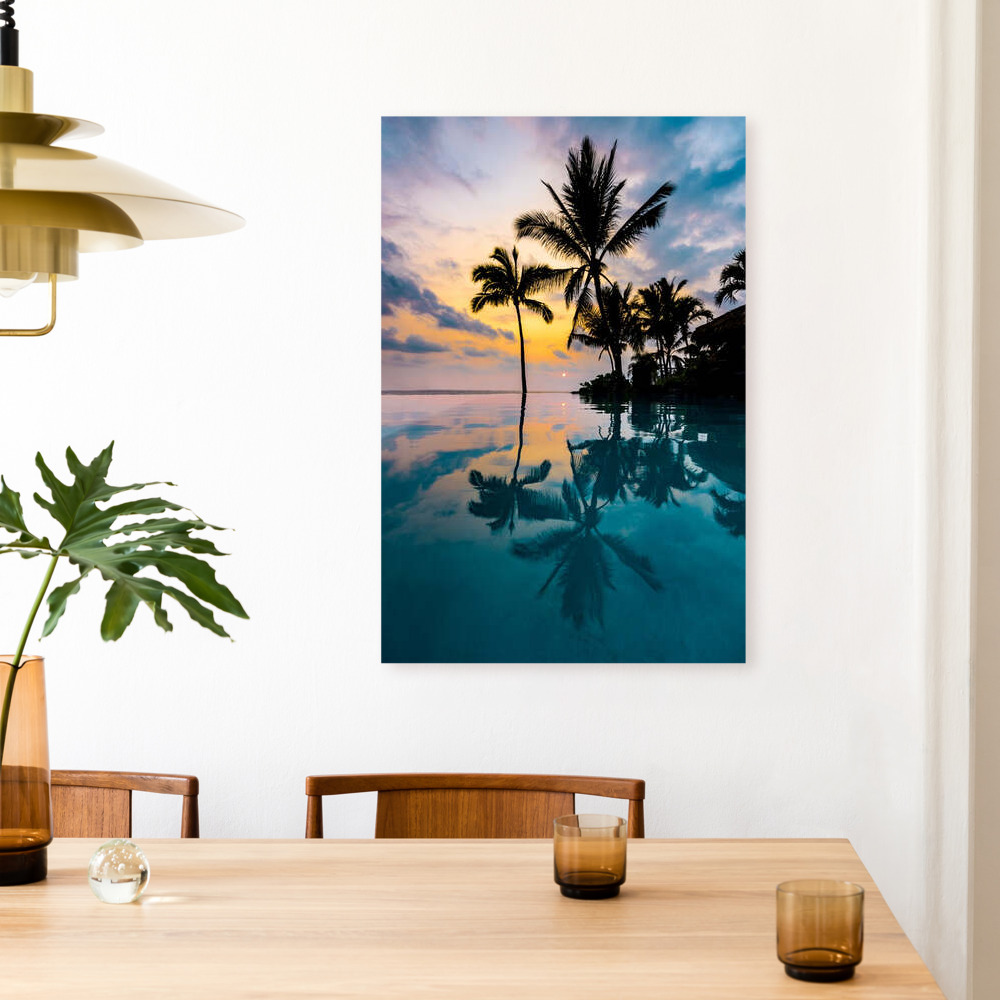 Palm Tree Reflection Canvas Wrap Wall 2